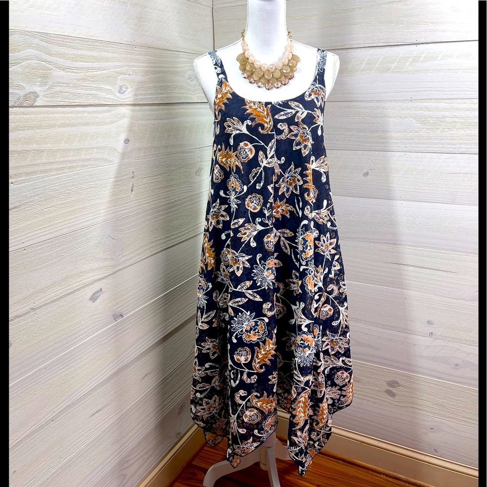 Nina Leonard Floral Lace Handkerchief Sundress S FREE SHIP
